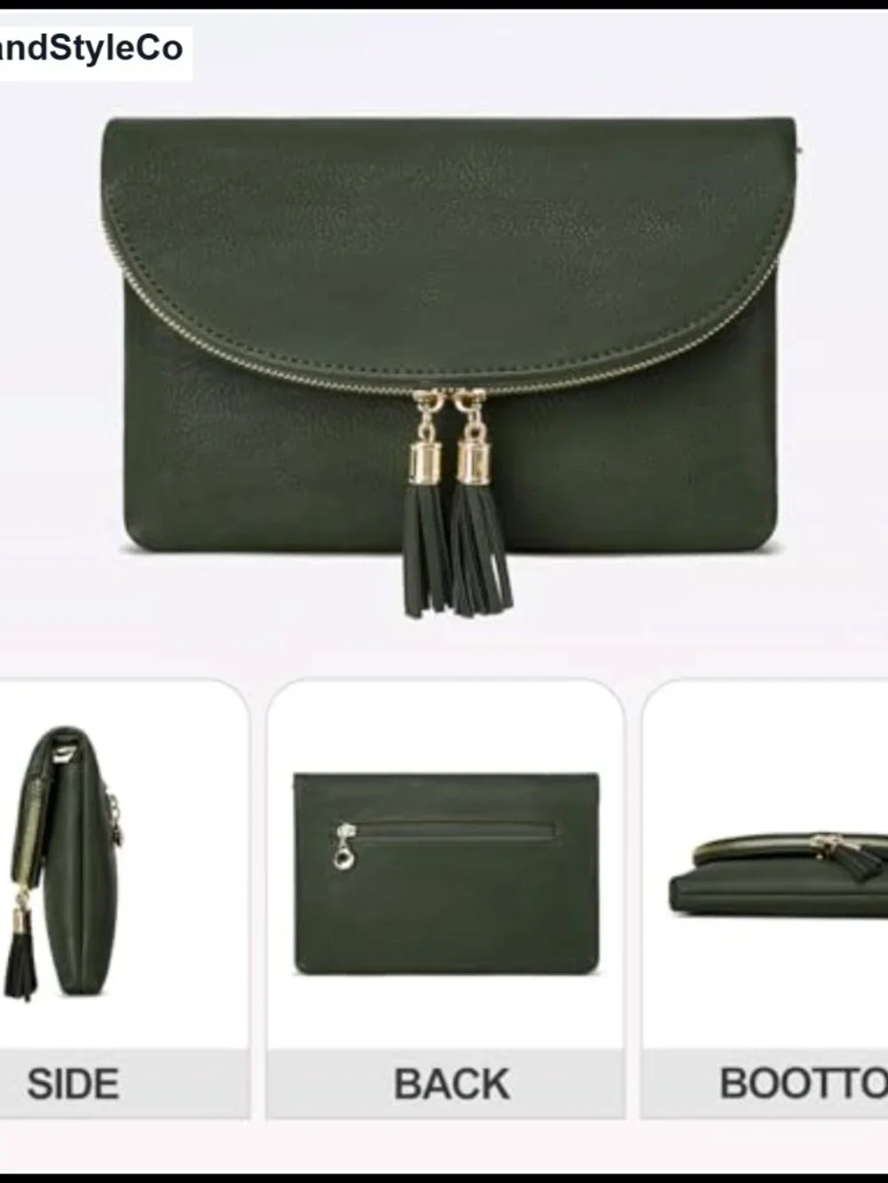 Faux Leather Multi-Compartment Envelope Clutch Crossbody Bag